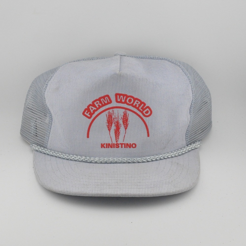 Farm World Kinistino Headline Headwear Trucker Hat OSFM Vintage Corduroy Mesh‎